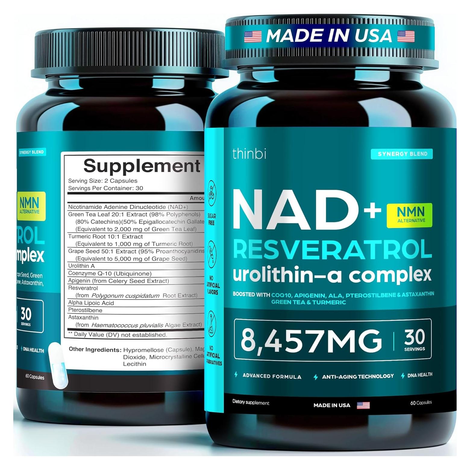 Suplemento de NAD+ Artnaturals 8457 mg Antienvejecimiento 30 Días