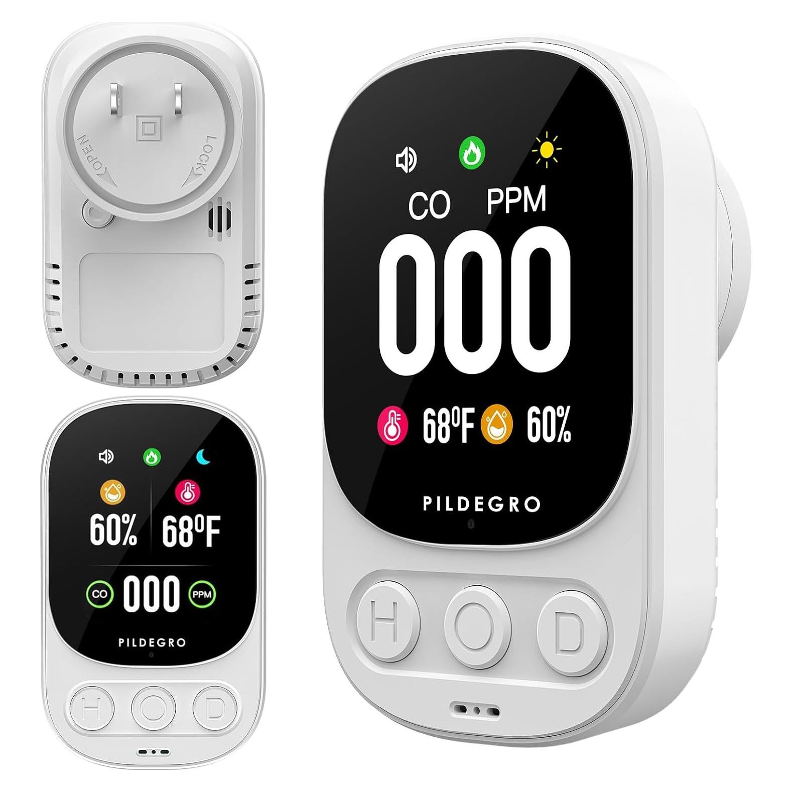 Detector de Monóxido de Carbono Pildegro HD-08 Enchufable 85dB