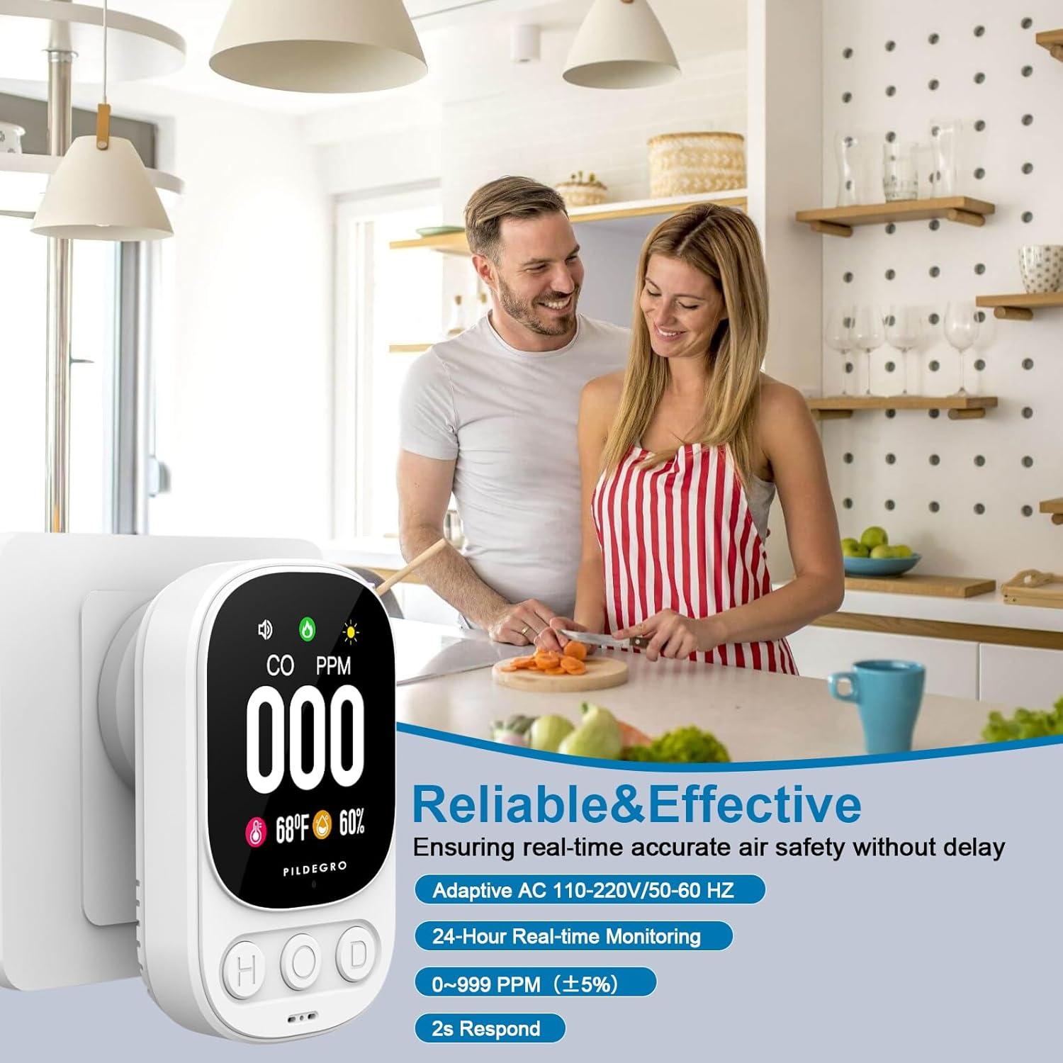 Detector de Monóxido de Carbono Pildegro HD-08 Enchufable 85dB