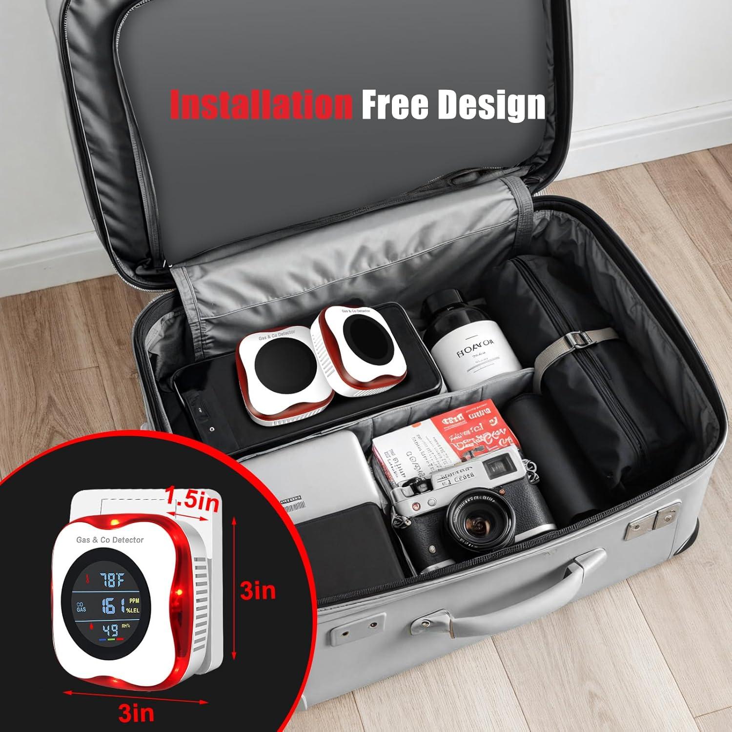 Detector de Gas y Monóxido de Carbono ARIKON 4 en 1 LCD