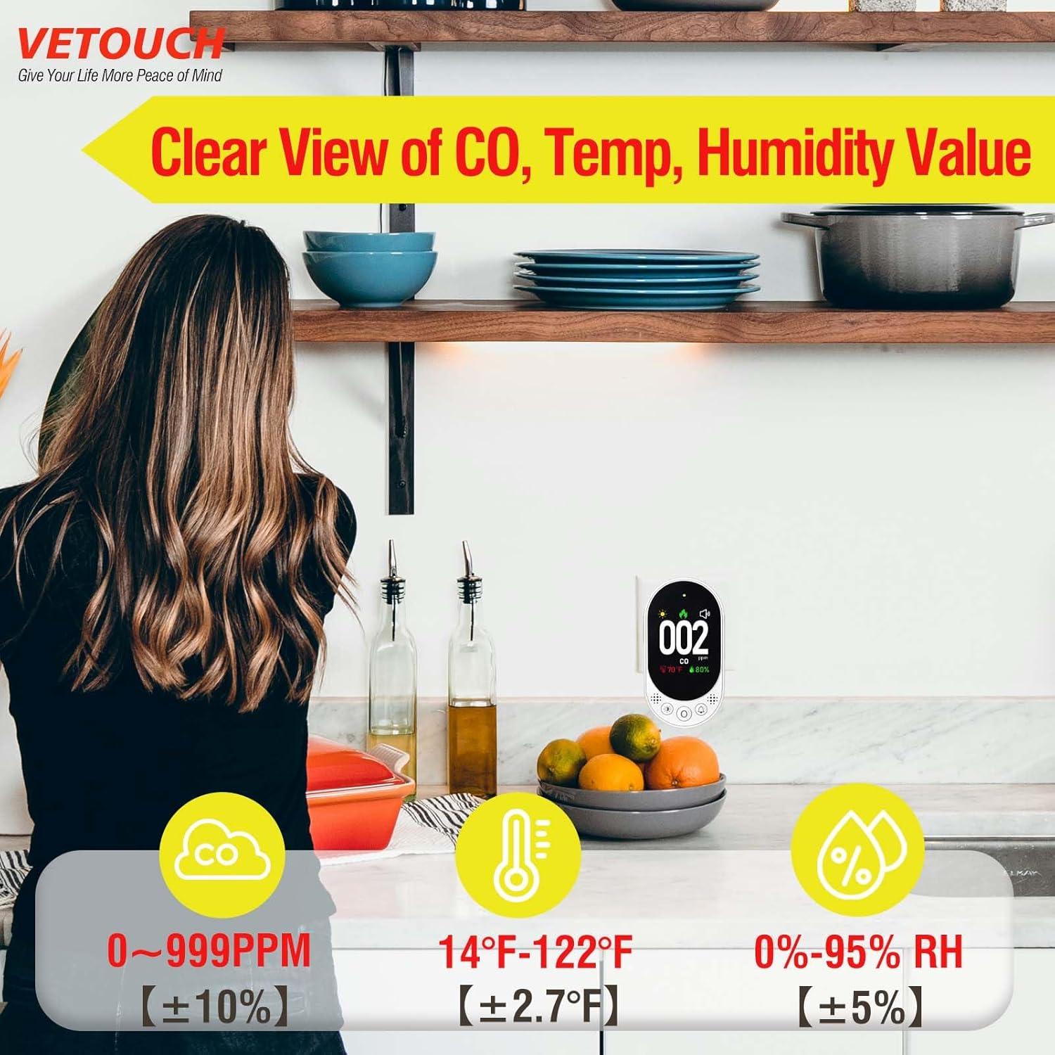 Detector de Monóxido de Carbono Enchufable VETOUCH L6068