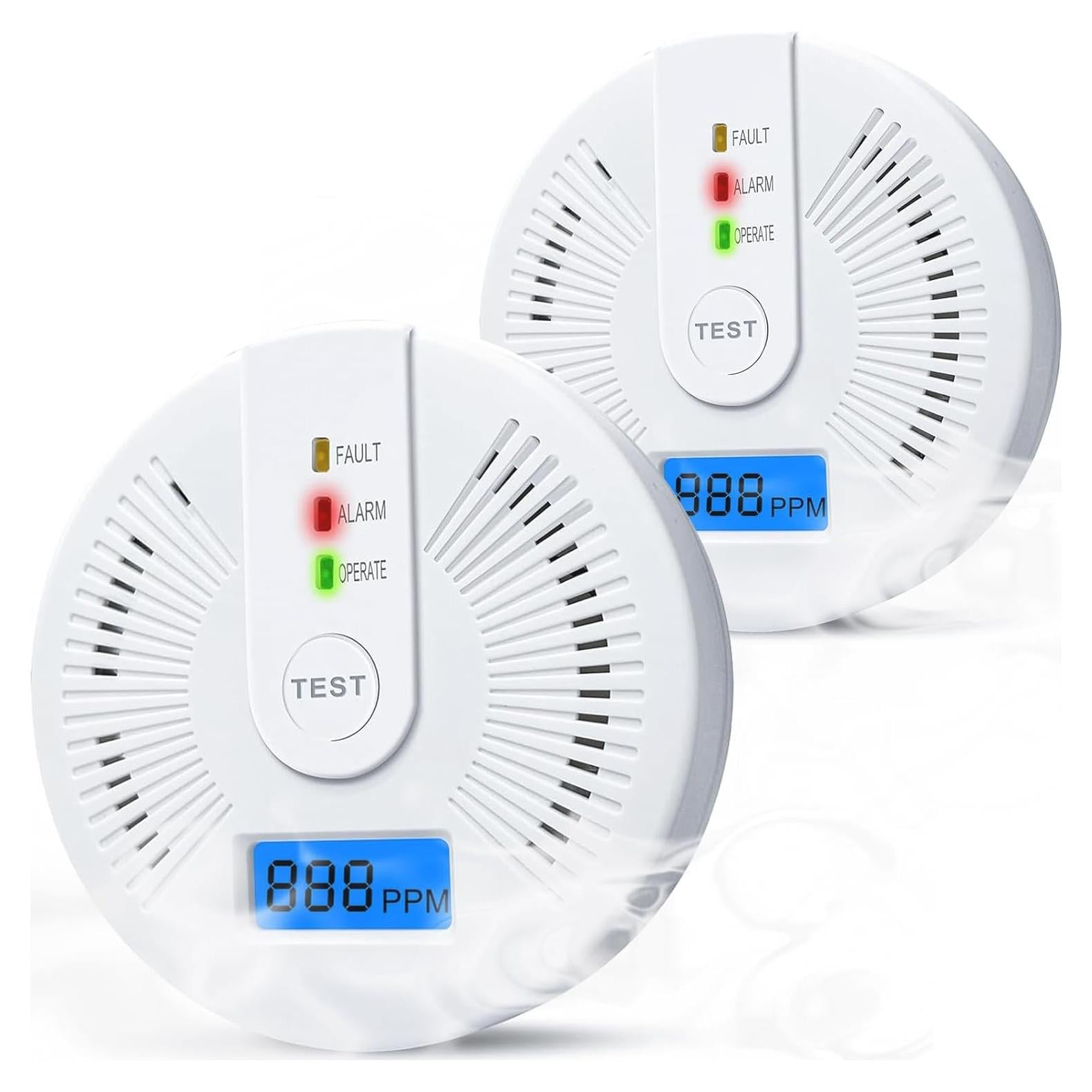 Paquete de 2 Detectores de Monóxido de Carbono USBNOVEL