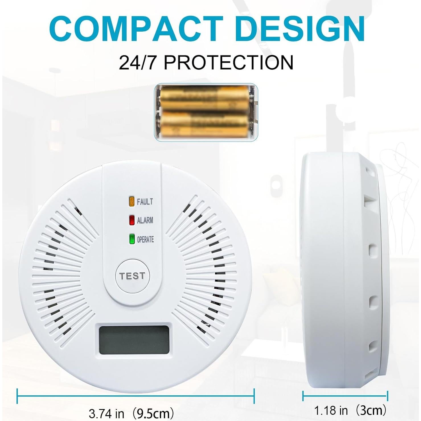 Paquete de 2 Detectores de Monóxido de Carbono USBNOVEL