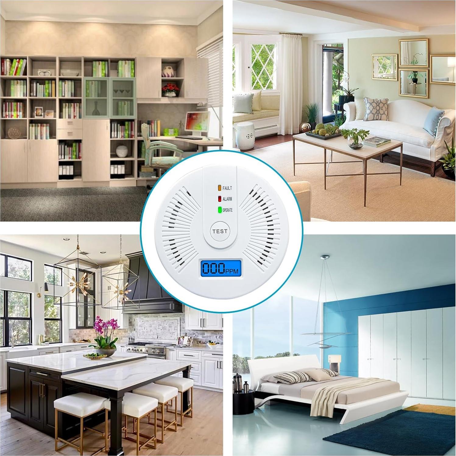 Paquete de 2 Detectores de Monóxido de Carbono USBNOVEL