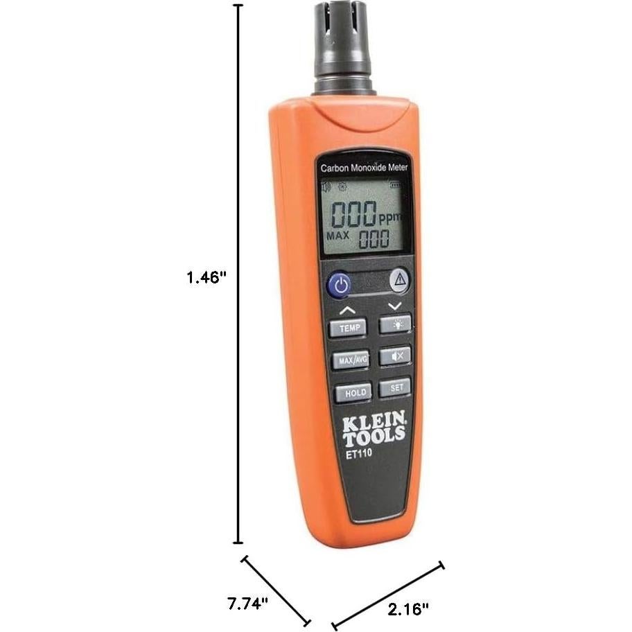 Medidor de CO Klein Tools ET110 con Alarma y Funda