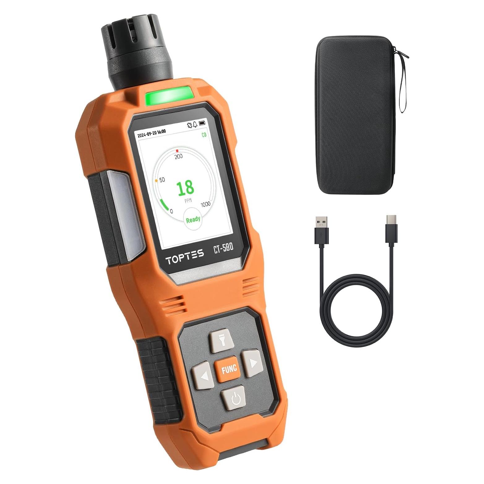 Detector de Monóxido de Carbono TOPTES CT-580, Pantalla Color TFT