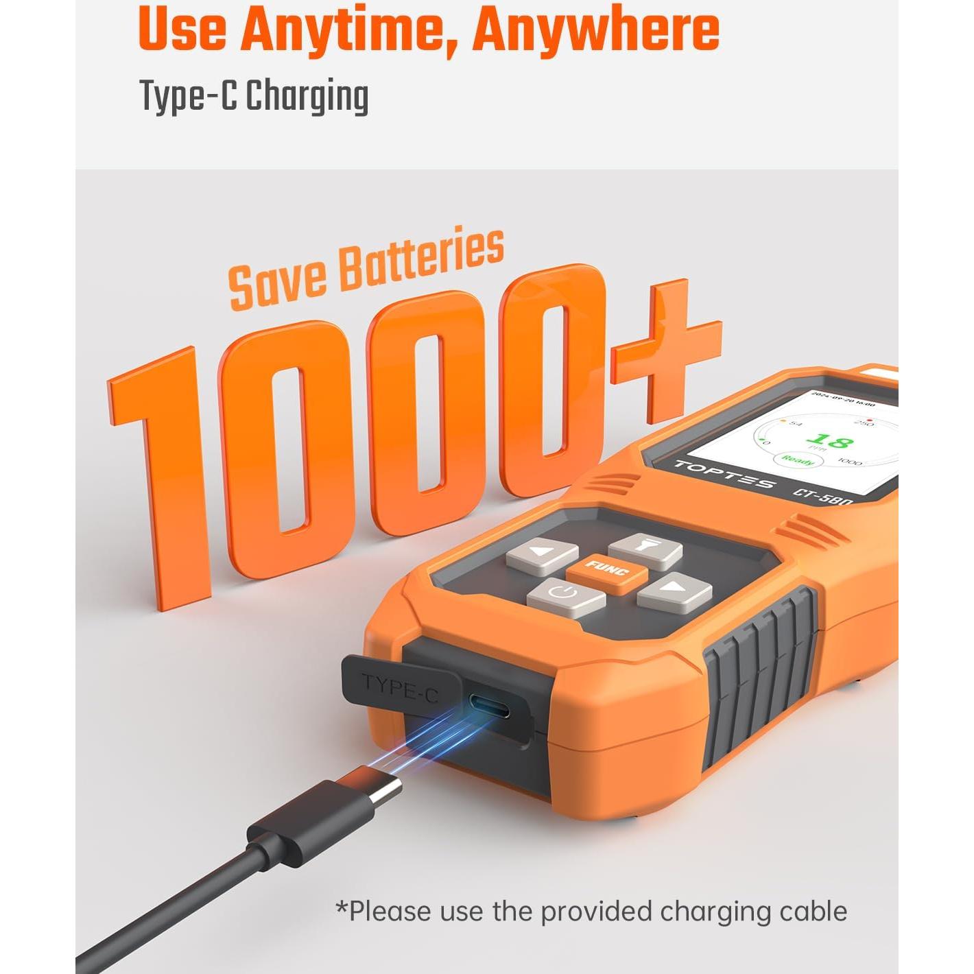 Detector de Monóxido de Carbono TOPTES CT-580, Pantalla Color TFT