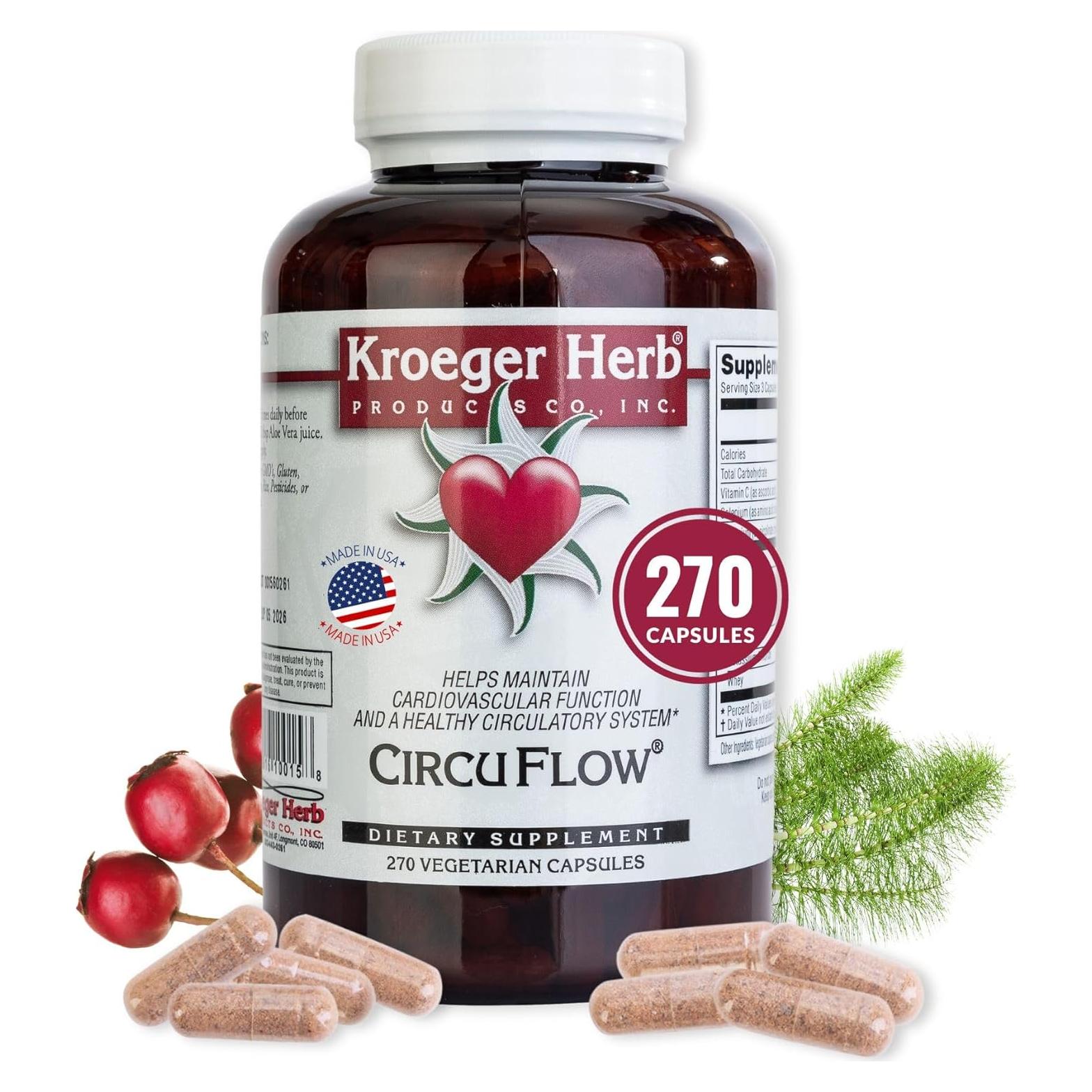 Suplemento Circu Flow Kroeger 270 Cápsulas Espino Corazón