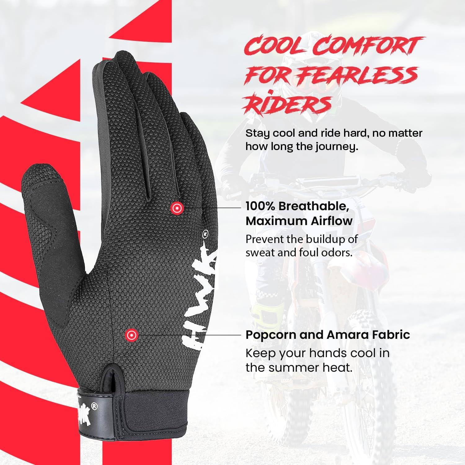 Guantes de Motocicleta HWK Flexo Tácticos para Hombres Negros
