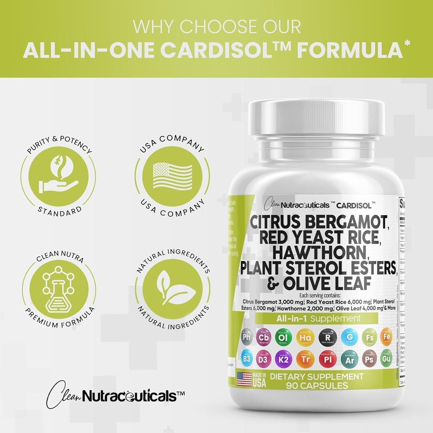 Cápsulas de Arroz Rojo y Bergamota Clean Nutraceuticals 116g