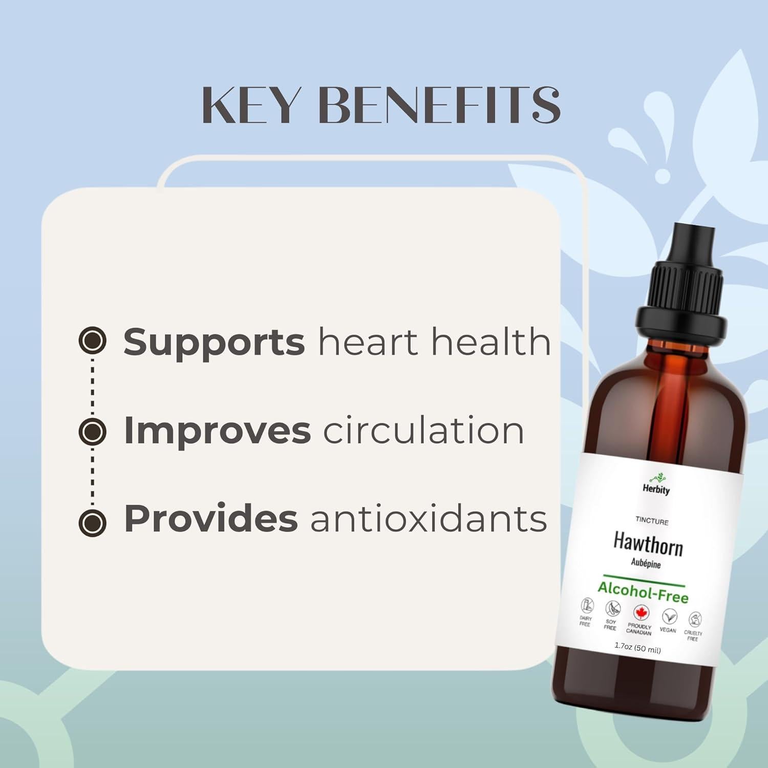 Tintura de Baya de Espino Herbity 50 ml - Vegana y Sin Gluten