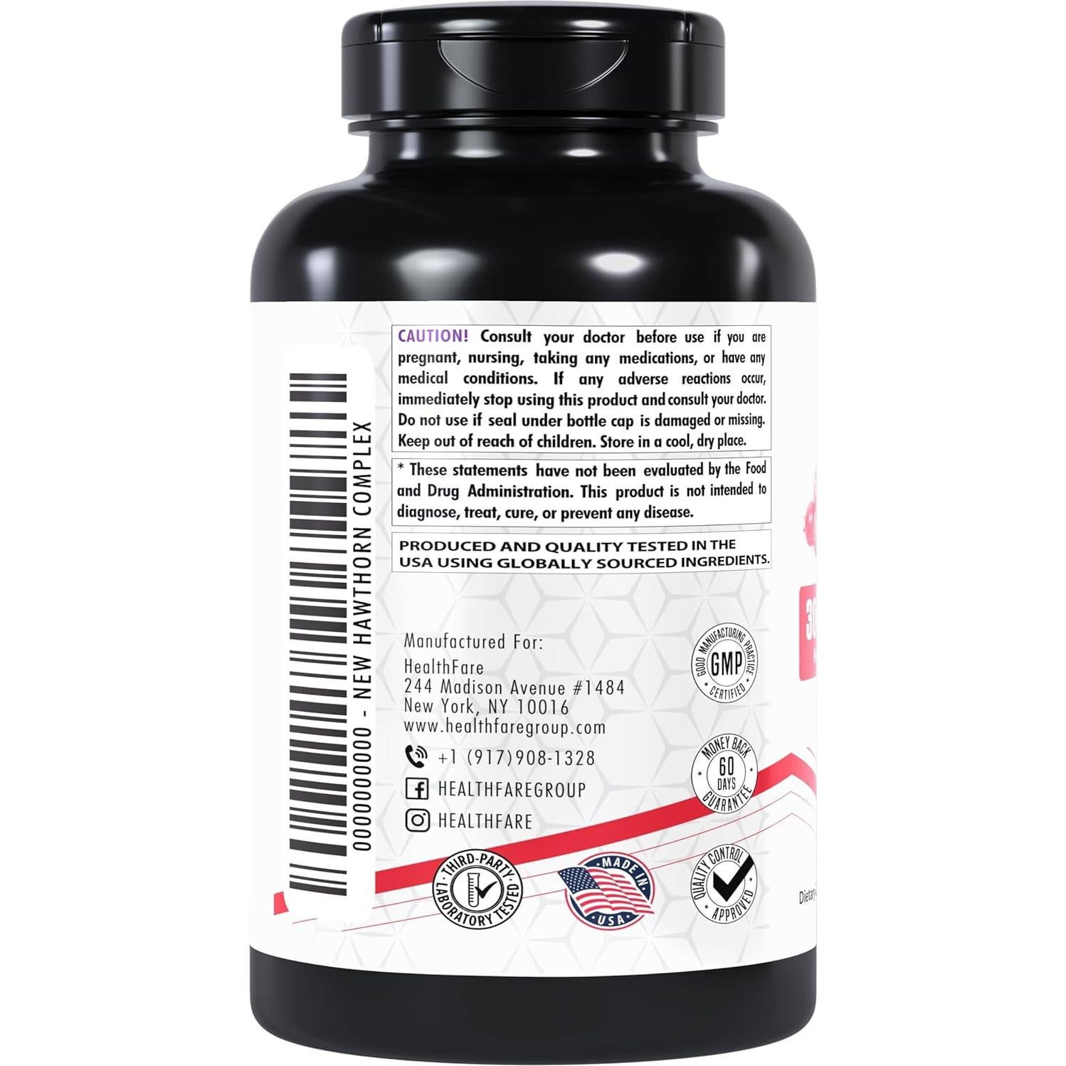Suplemento de Espino HealthFare 3000mg 200 Cápsulas Veganas