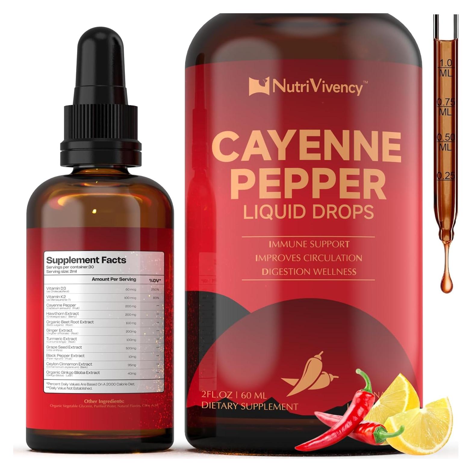 Gotas Líquidas de Pimienta de Cayena NutriSnaps 59 ml - 11 en 1