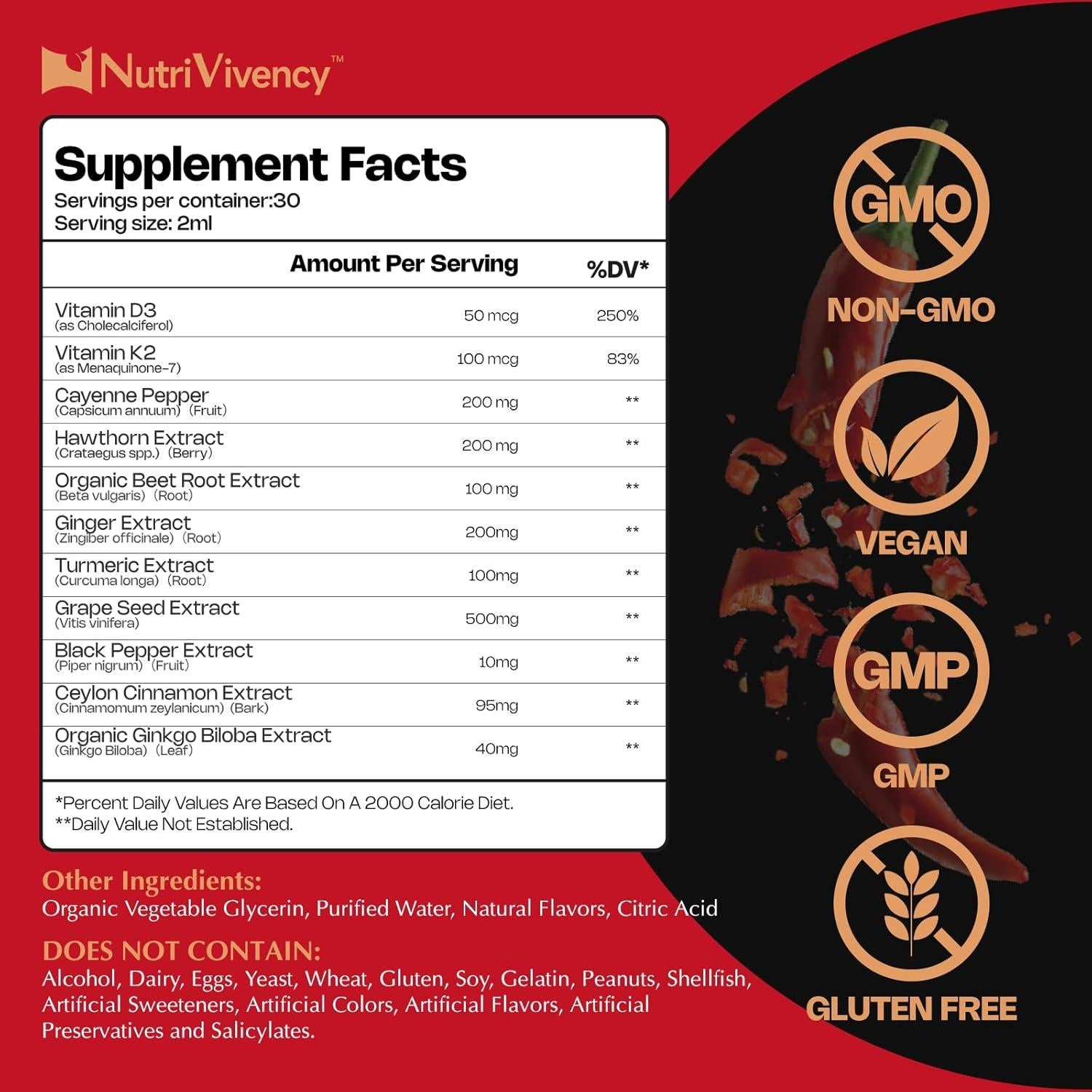 Gotas Líquidas de Pimienta de Cayena NutriSnaps 59 ml - 11 en 1