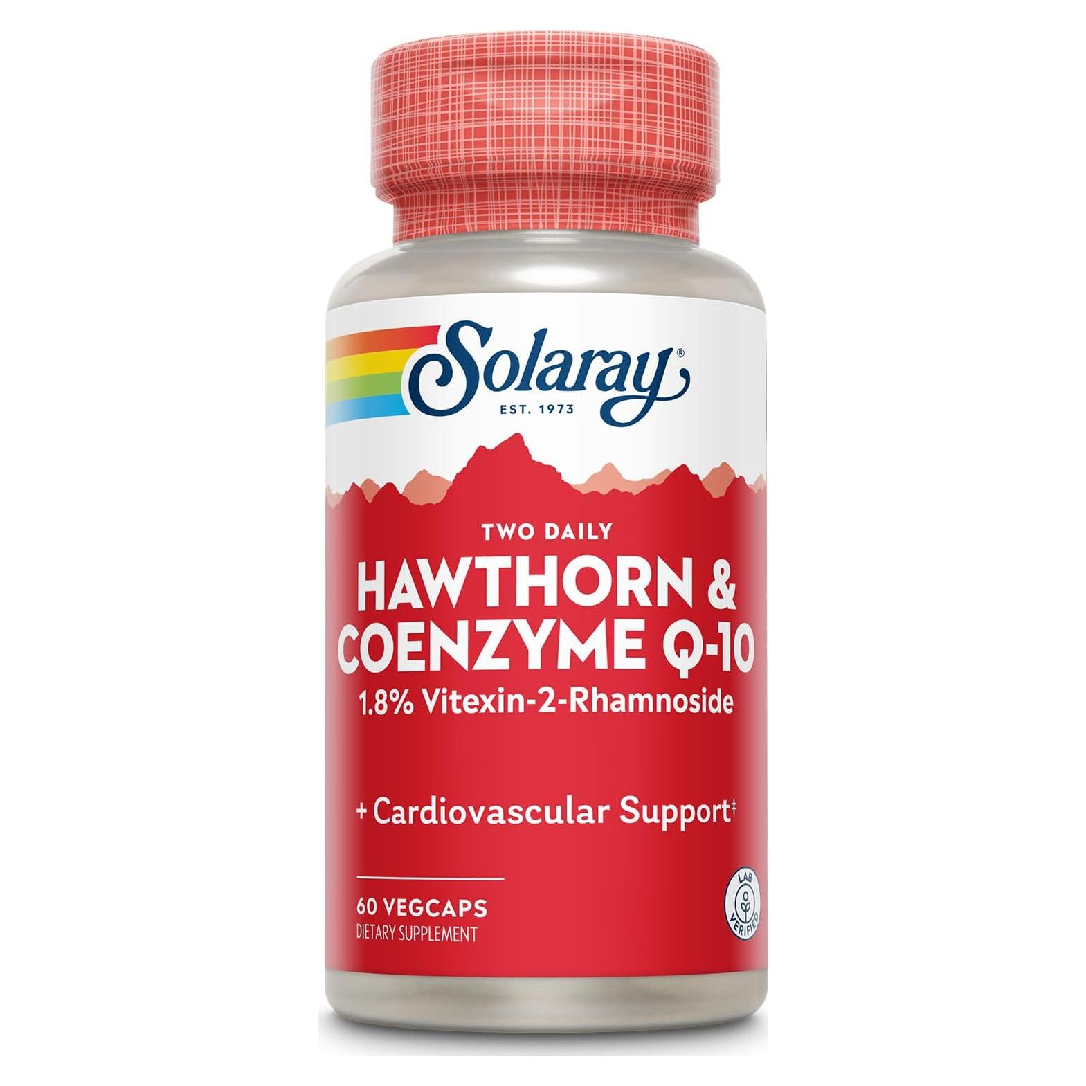 Cápsulas Veganas Solaray Espino y CoQ10 600mg 60ct