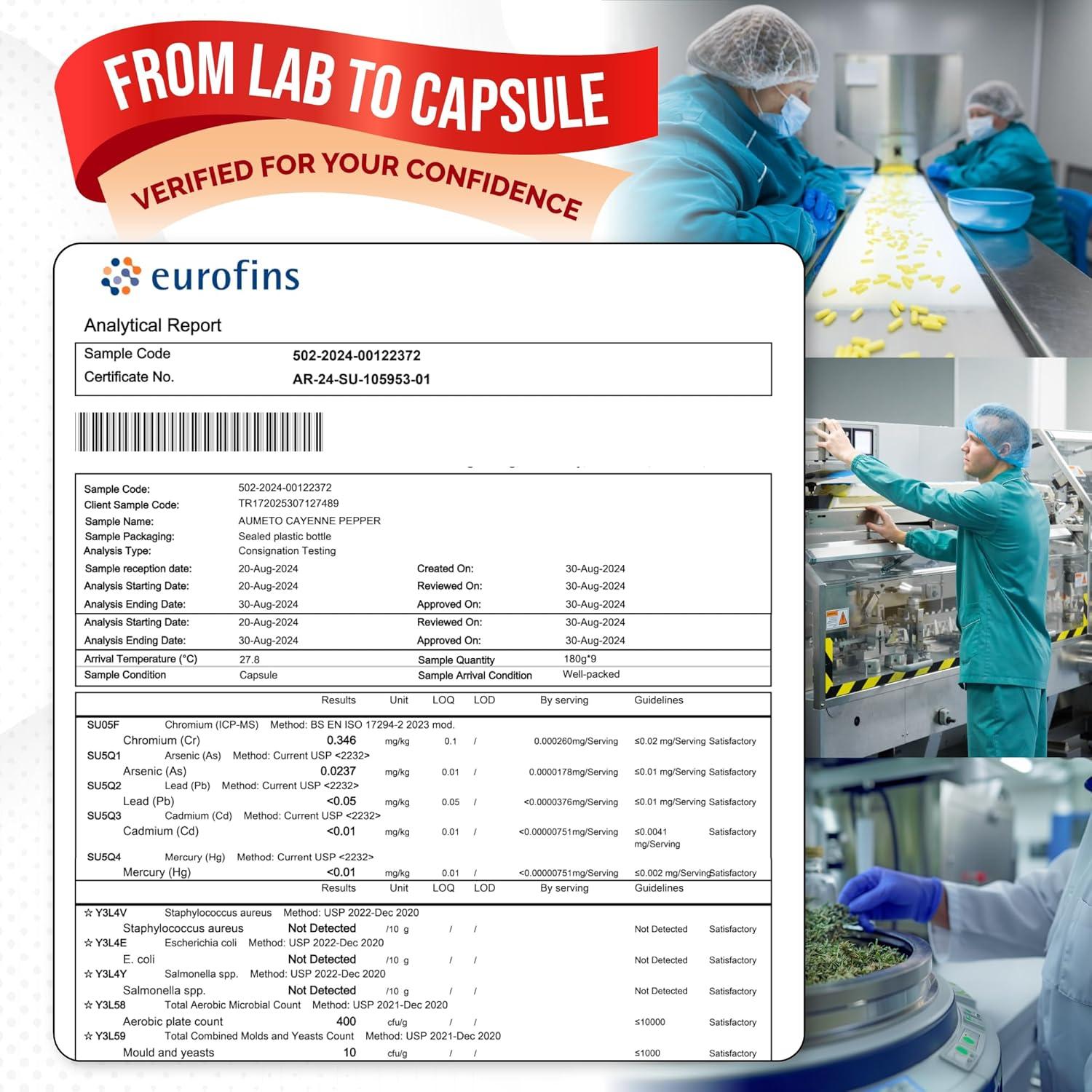 Cápsulas de Pimienta de Cayena Aumeto 180 Unidades - Bienestar Digestivo y Cardiovascular