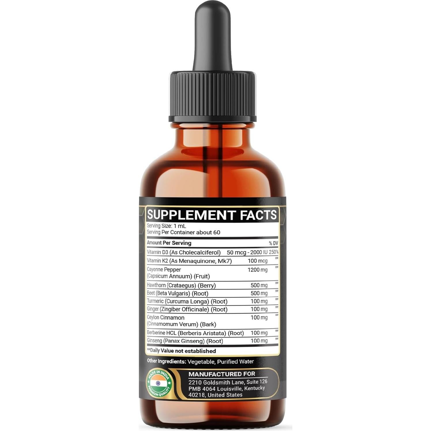 Gotas Líquidas de Vitamina D3 K2 y Esenciales 59 ml