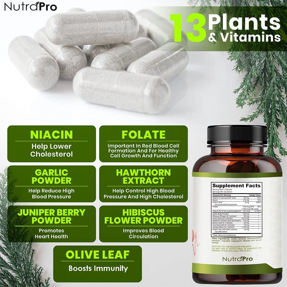 Suplemento Natural para Presión Arterial y Corazón - 60 Cápsulas