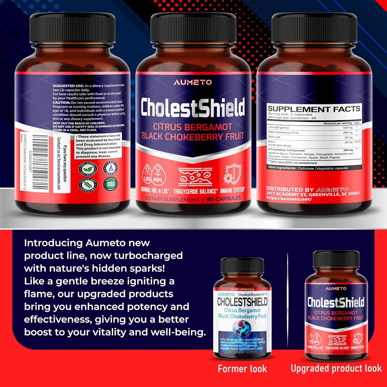 Suplemento Aumeto CholestShield 90 Cápsulas - Salud Colesterol