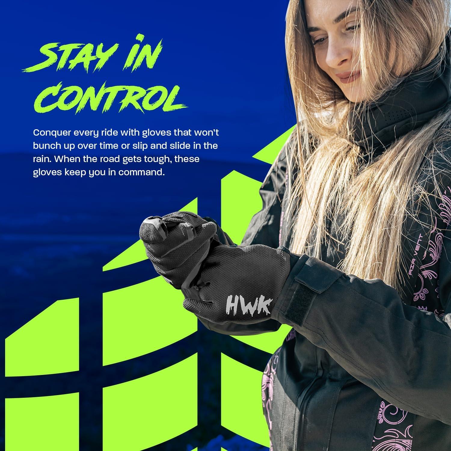 Guantes de Motocicleta HWK Flexo Tácticos para Hombres Negros