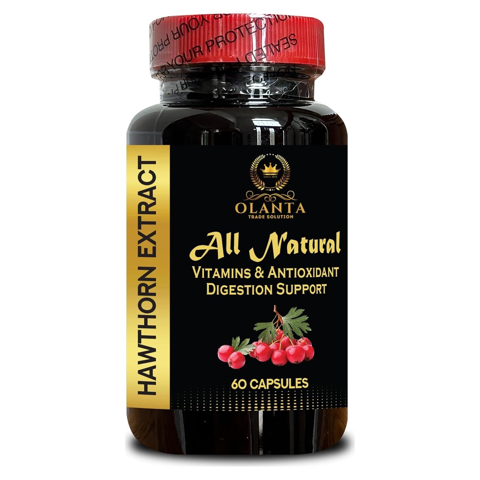 Suplemento Herbal Baya de Espino Vitalabs 60 Cápsulas Vegano