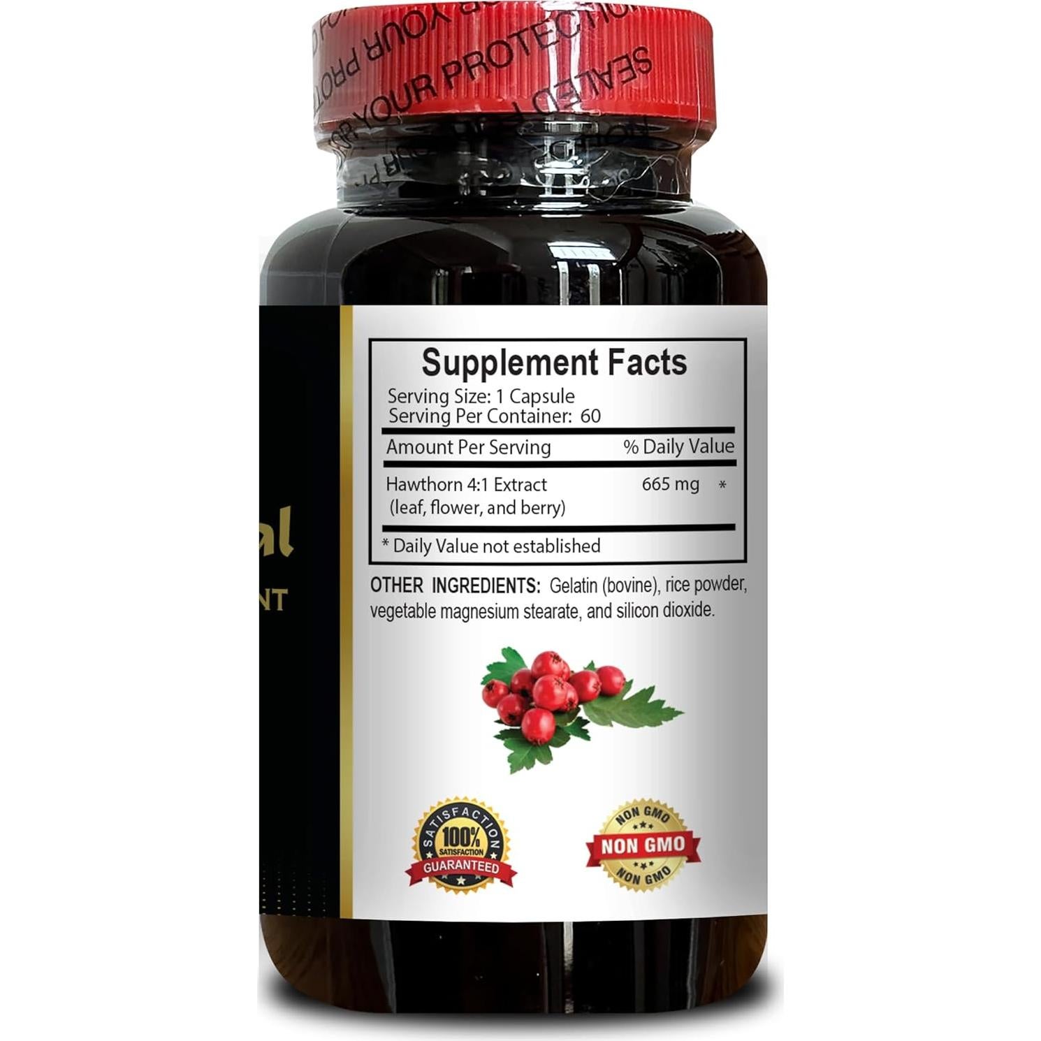 Suplemento Herbal Baya de Espino Vitalabs 60 Cápsulas Vegano