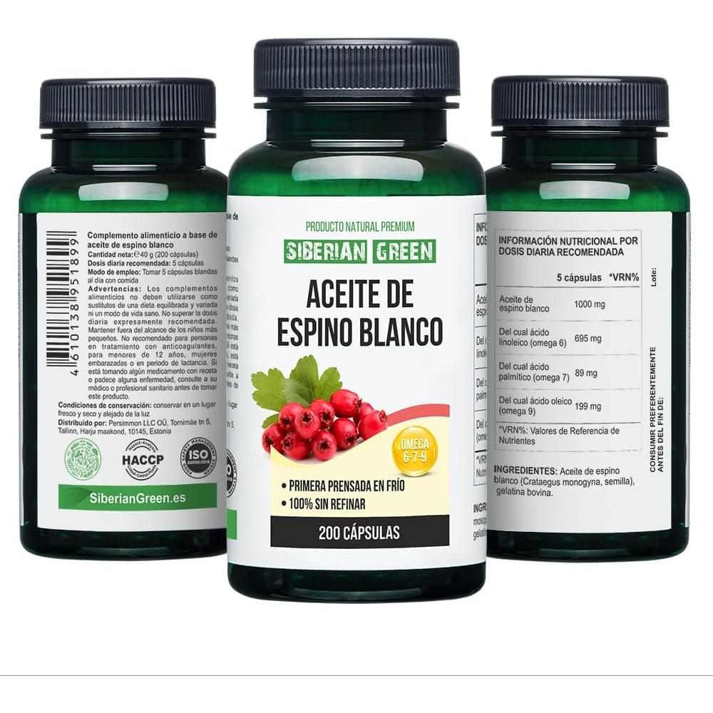 Cápsulas de Aceite de Semilla de Espino Best Value 200 Unidades