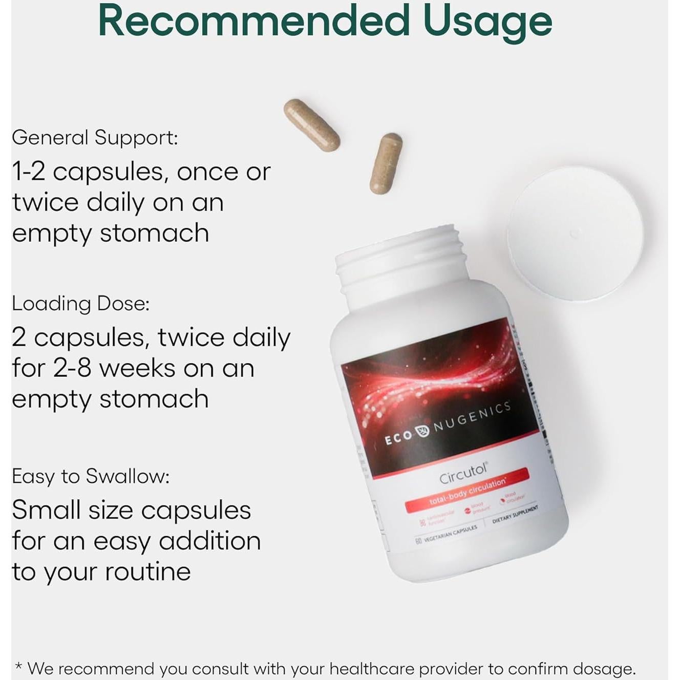 EcoNugenics Circutol Suplemento Cardiovascular 60 Cápsulas