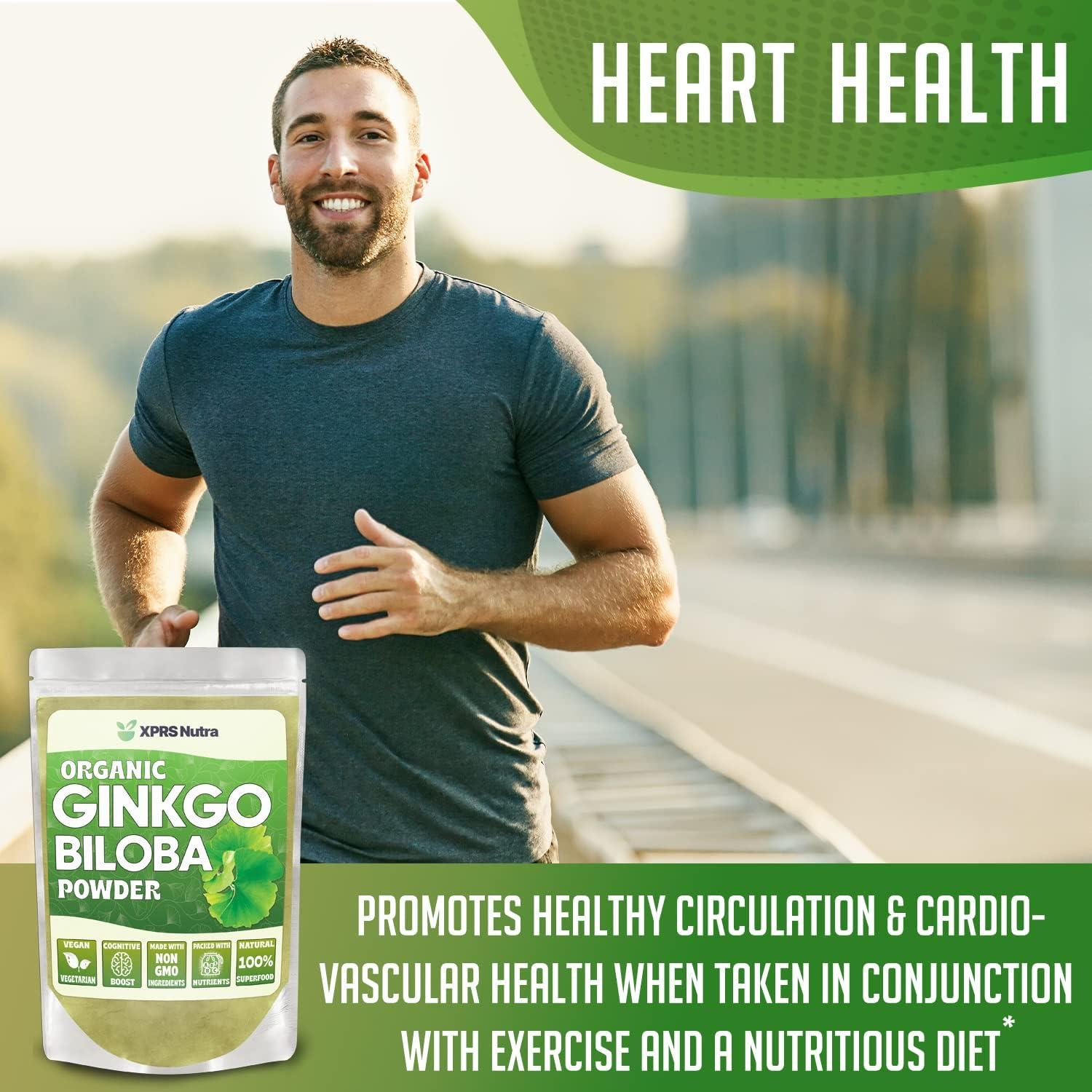 Polvo Orgánico de Ginkgo Biloba XPRS Nutra 453.6 g - Suplemento Vegano