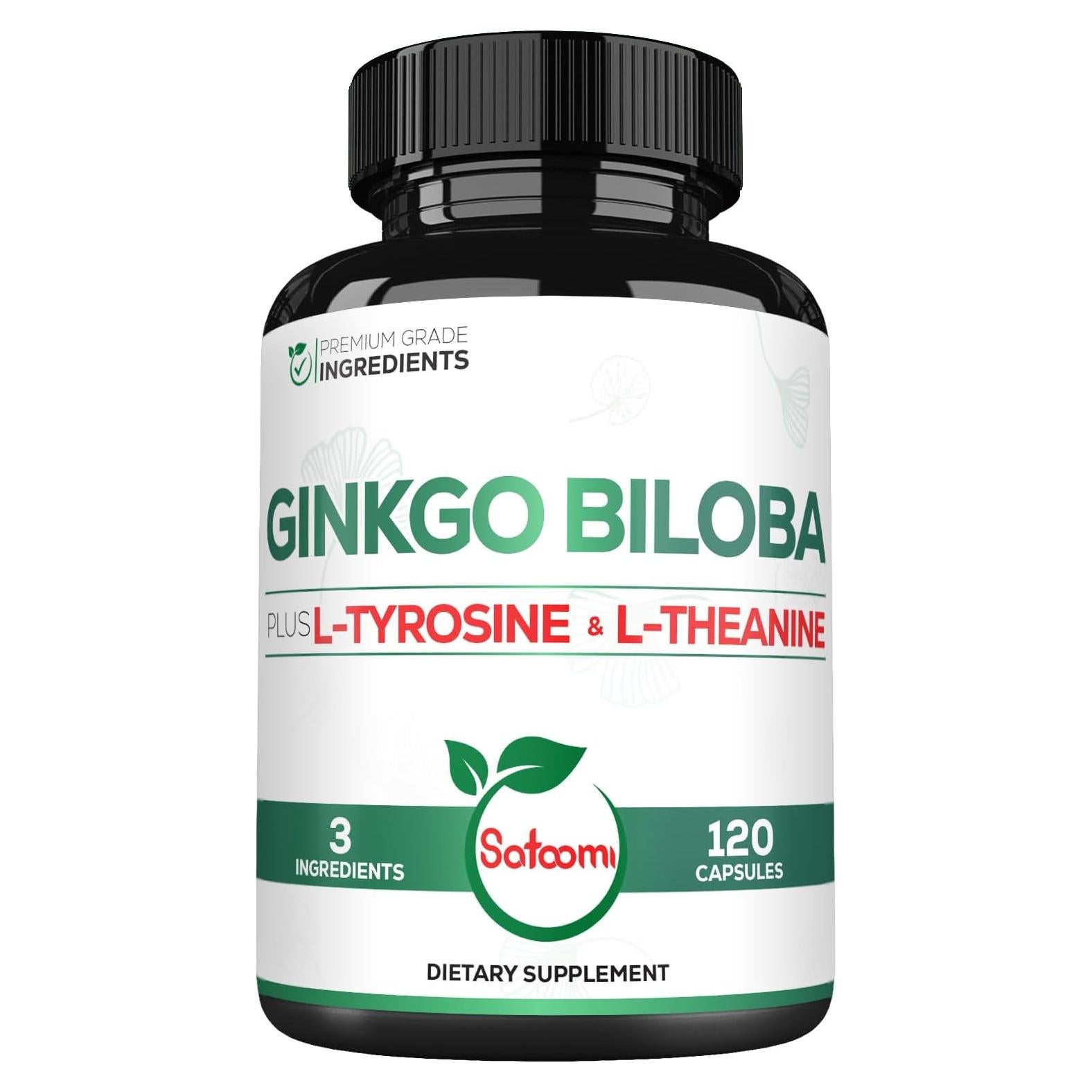 Suplemento Ginkgo Biloba 1000mg Satoomi - 120 Cápsulas Veganas