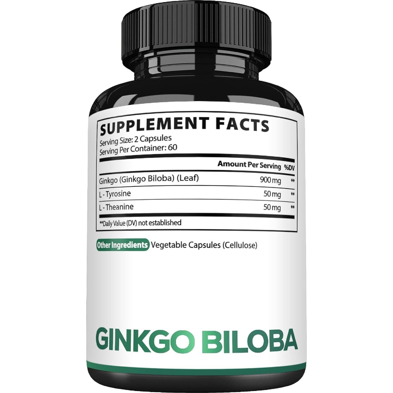 Suplemento Ginkgo Biloba 1000mg Satoomi - 120 Cápsulas Veganas