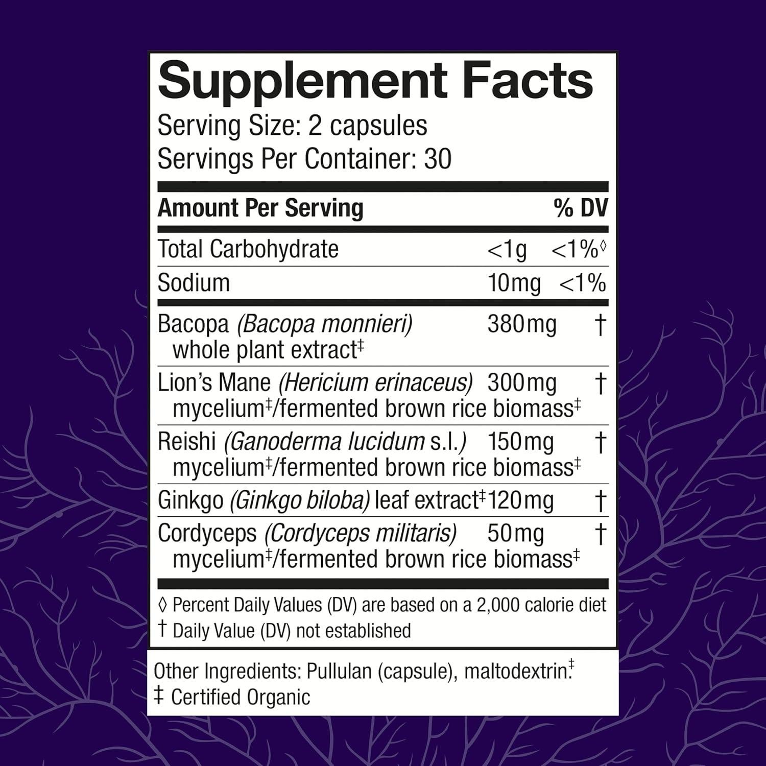 Cápsulas Host Defense Brain con Melena de León y Reishi - 60 Unidades