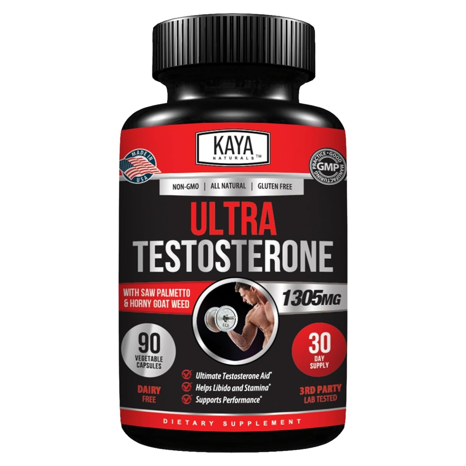 Suplemento Aumento de Testosterona Kaya Naturals 90 Cápsulas