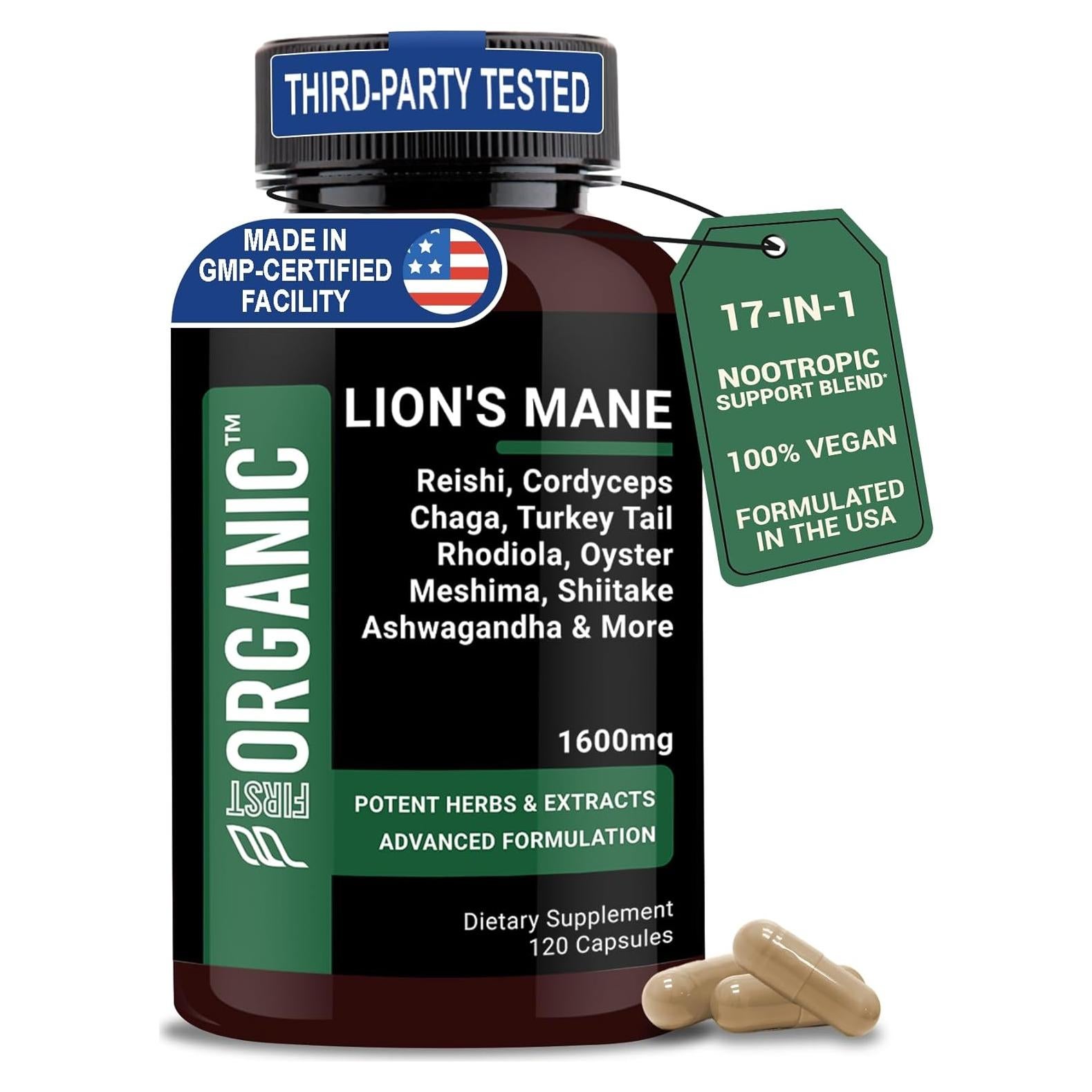 Suplemento Nootrópico Guard+ Melena de León 1600mg 120 Cápsulas