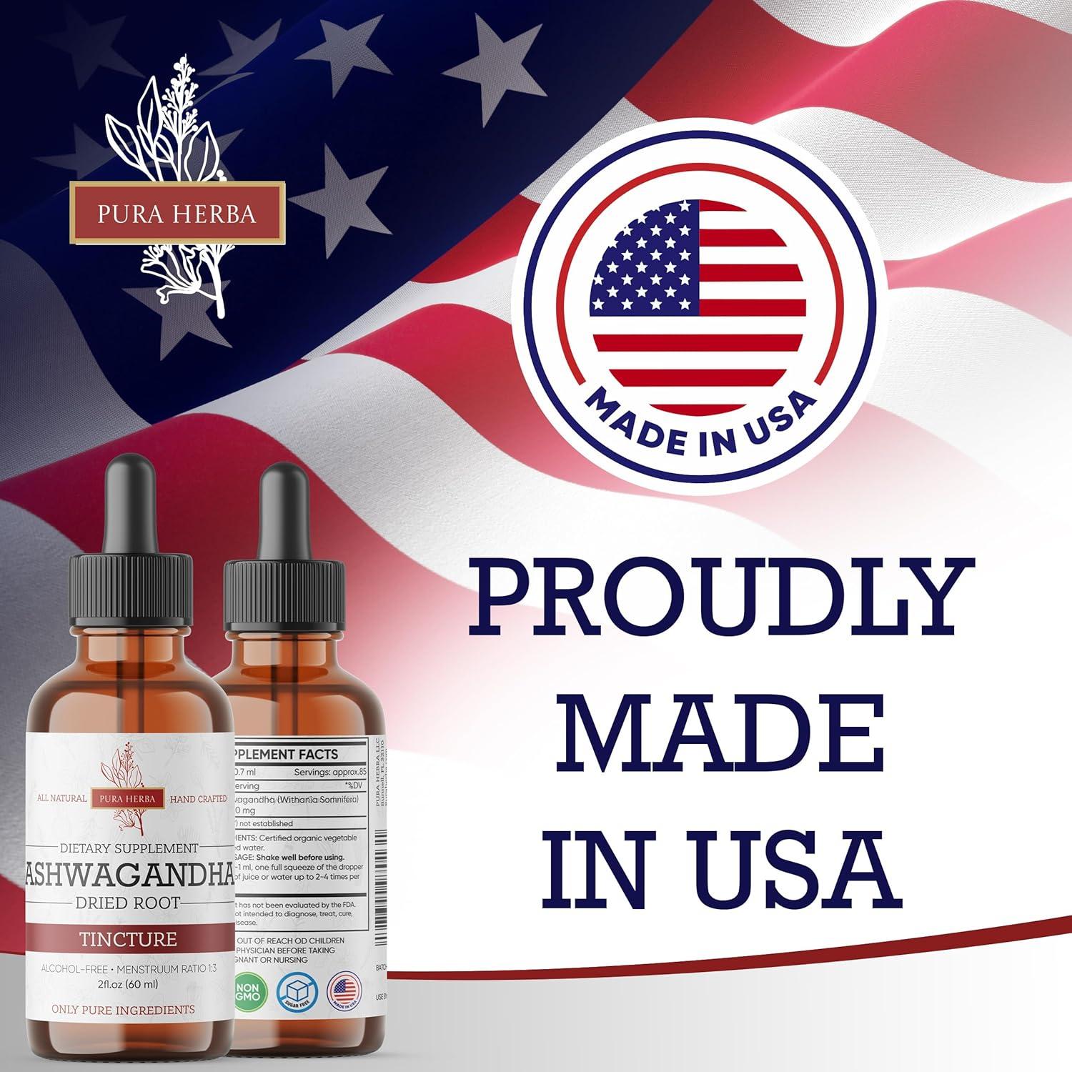 Gotas Líquidas de Ashwagandha Orgánica Pura Herba 59.15 ml