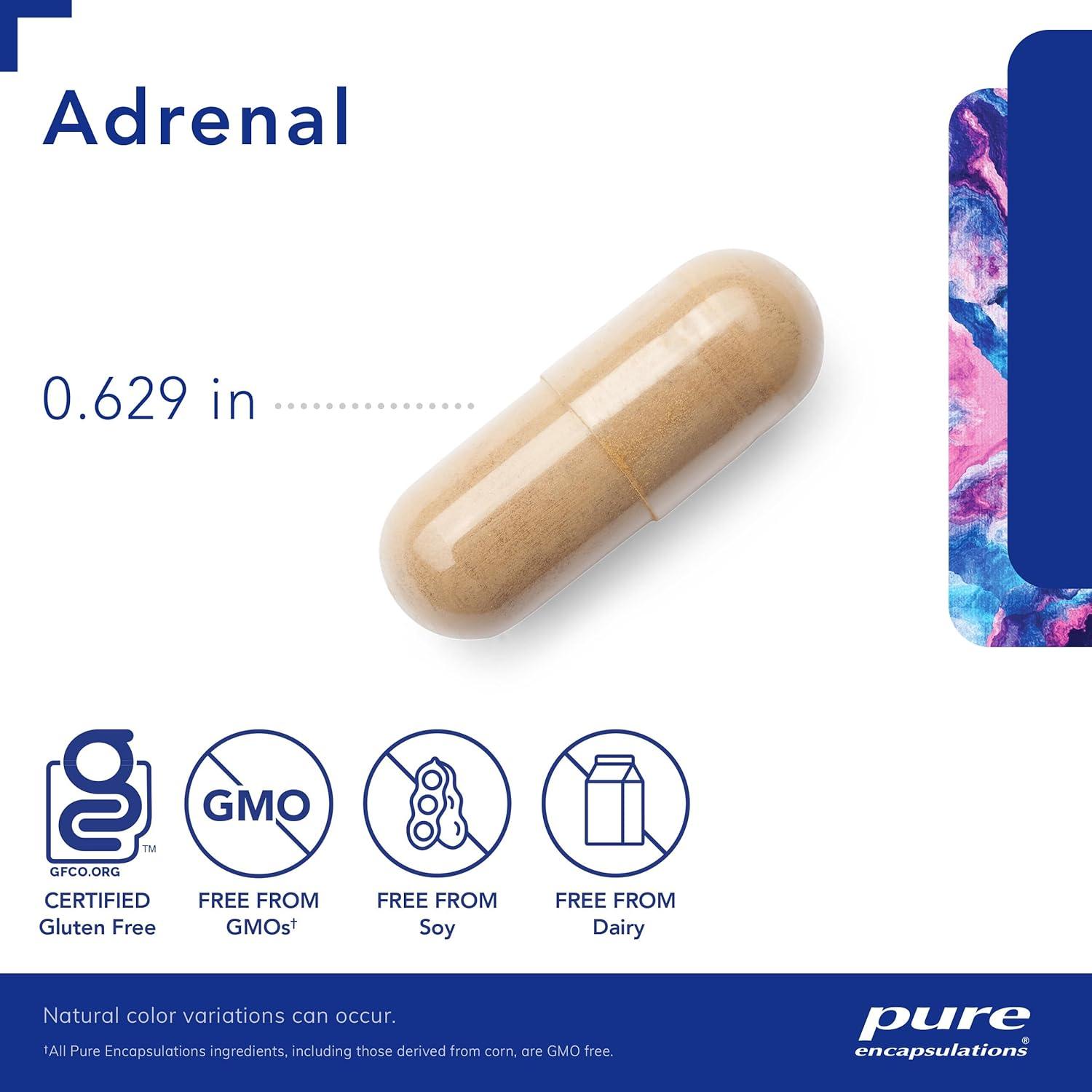 Suplemento Adrenal Pure Encapsulations 60 Cápsulas - Apoyo Cortisol y Energía