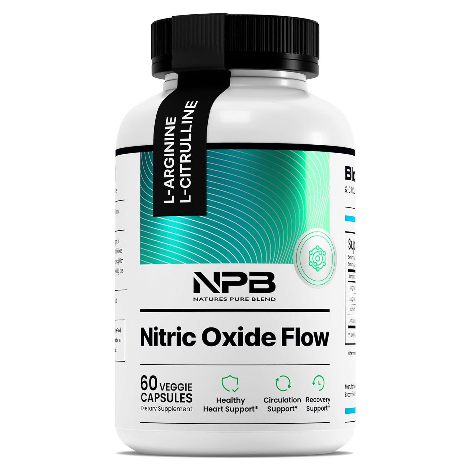 Suplemento Óxido Nítrico Mezcla Pura 60 Cápsulas 1500mg