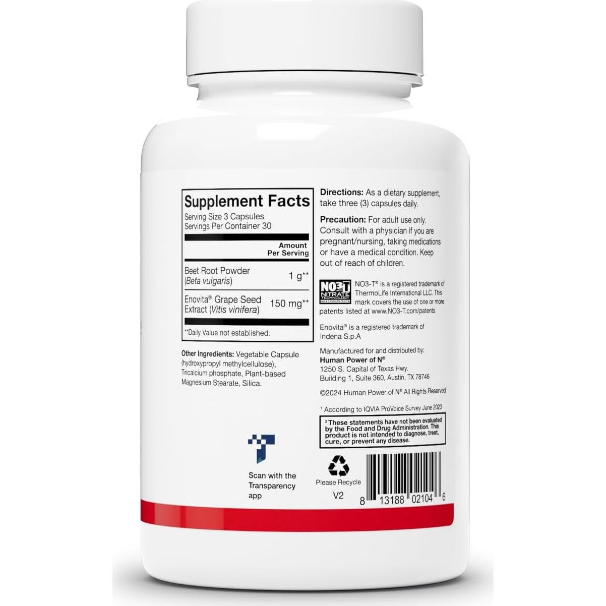 Cápsulas de raíz de remolacha SuperBeets HumanN 1000mg 90 unidades