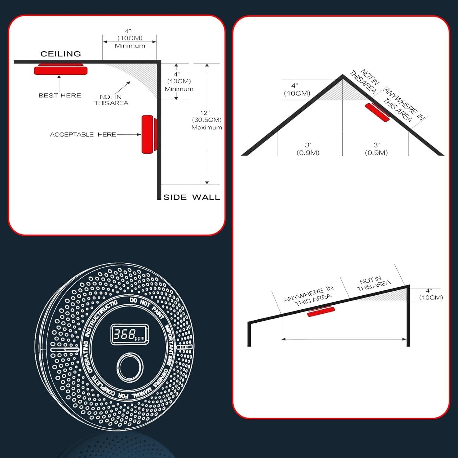 Detector de Humo y Monóxido de Carbono Siterwell GS888A 2 en 1