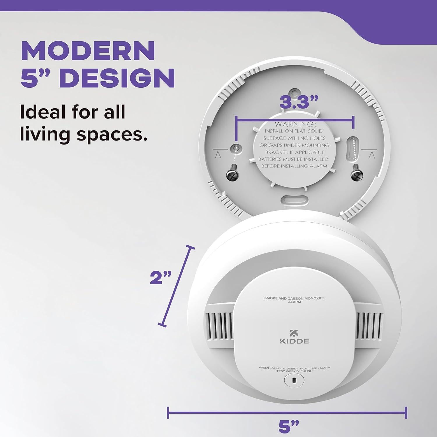 Detector de Humo y Monóxido Kidde 30CUDR-V 5" Batería AA