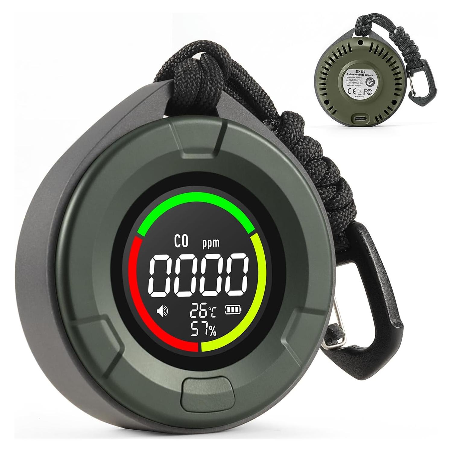 Detector de Monóxido de Carbono Portátil GasDoc DS-100 3 en 1