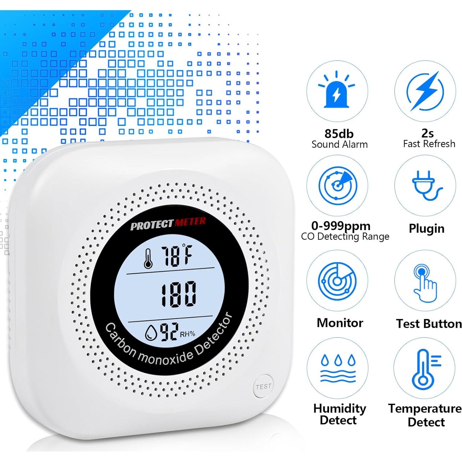 Detector de Monóxido de Carbono PROTECTMETER YC302 Pro 3 en 1