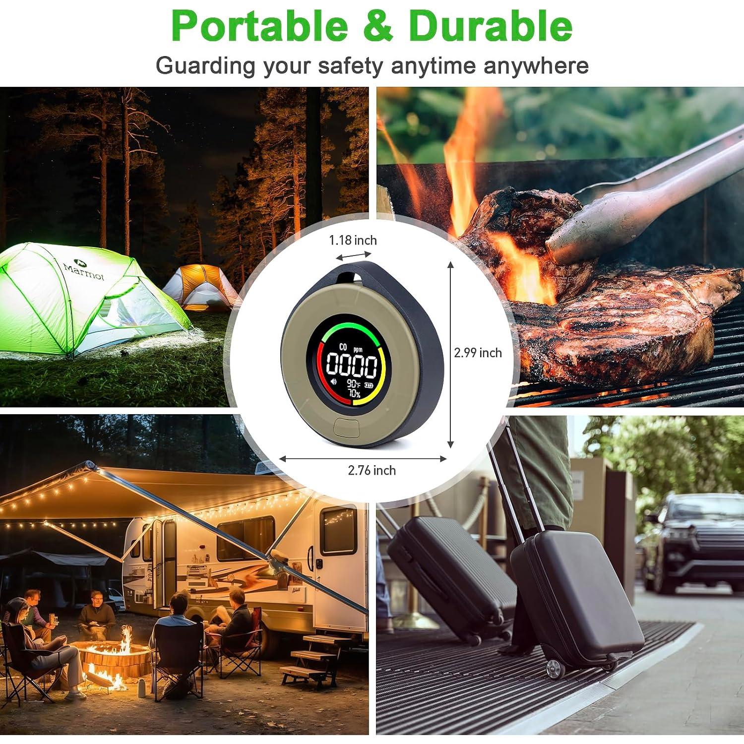 Detector de Monóxido de Carbono Pildegro PTH-100 3-en-1 Gris