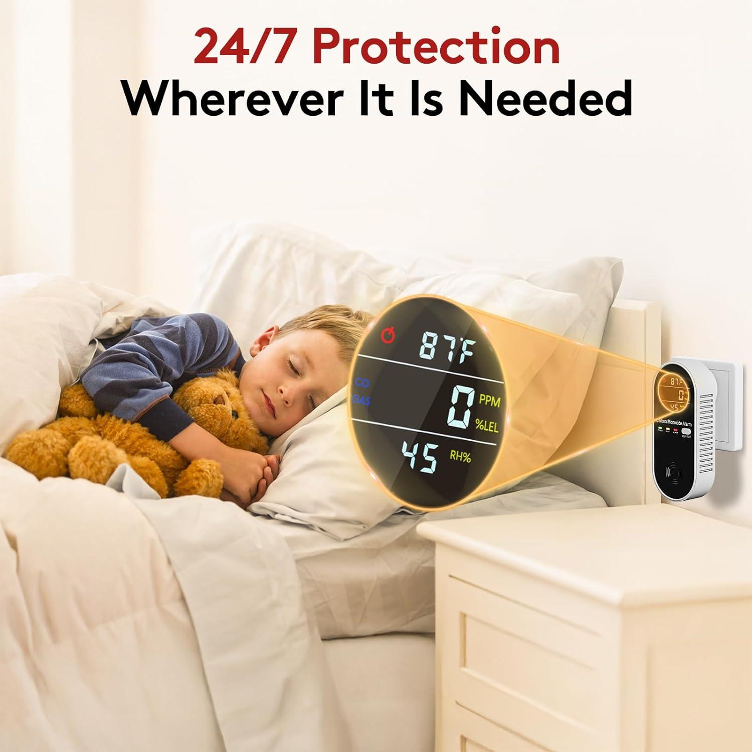 Detector de Monóxido de Carbono y Gas ARIKON 4-en-1 Portátil