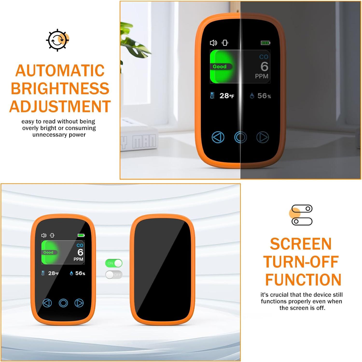 Detector de Monóxido de Carbono Portátil ITEFDTUTNE 3-en-1