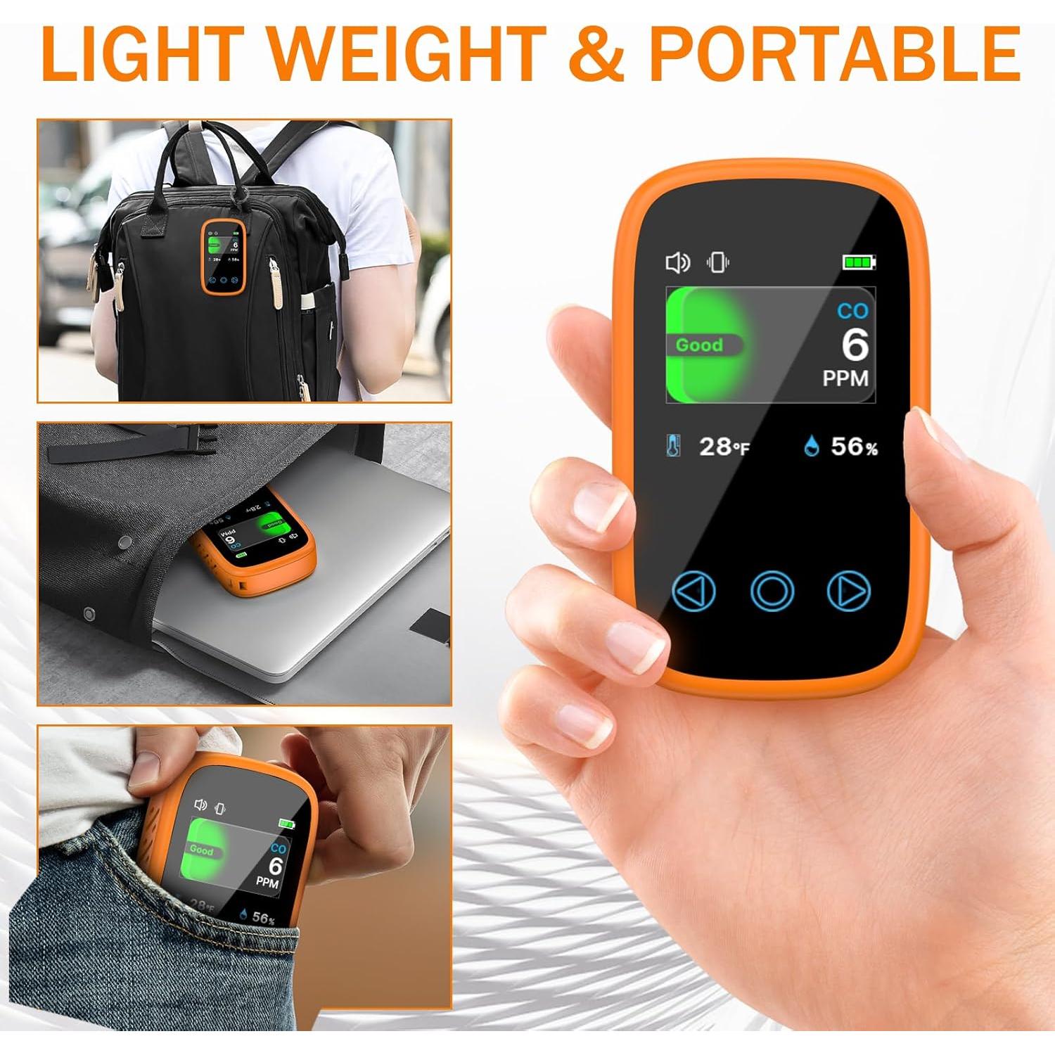 Detector de Monóxido de Carbono Portátil ITEFDTUTNE 3-en-1