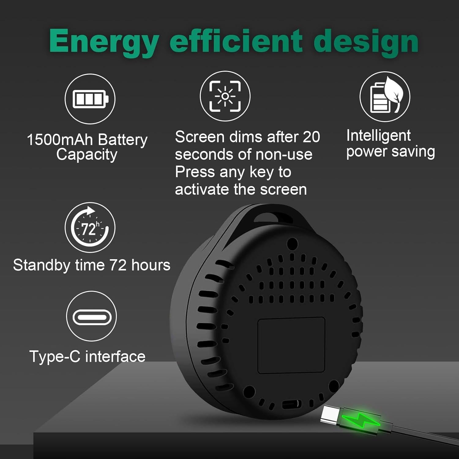 Detector de Monóxido de Carbono Portátil AIRNERGY - Calidad del Aire, O2, CO, Temperatura, Humedad