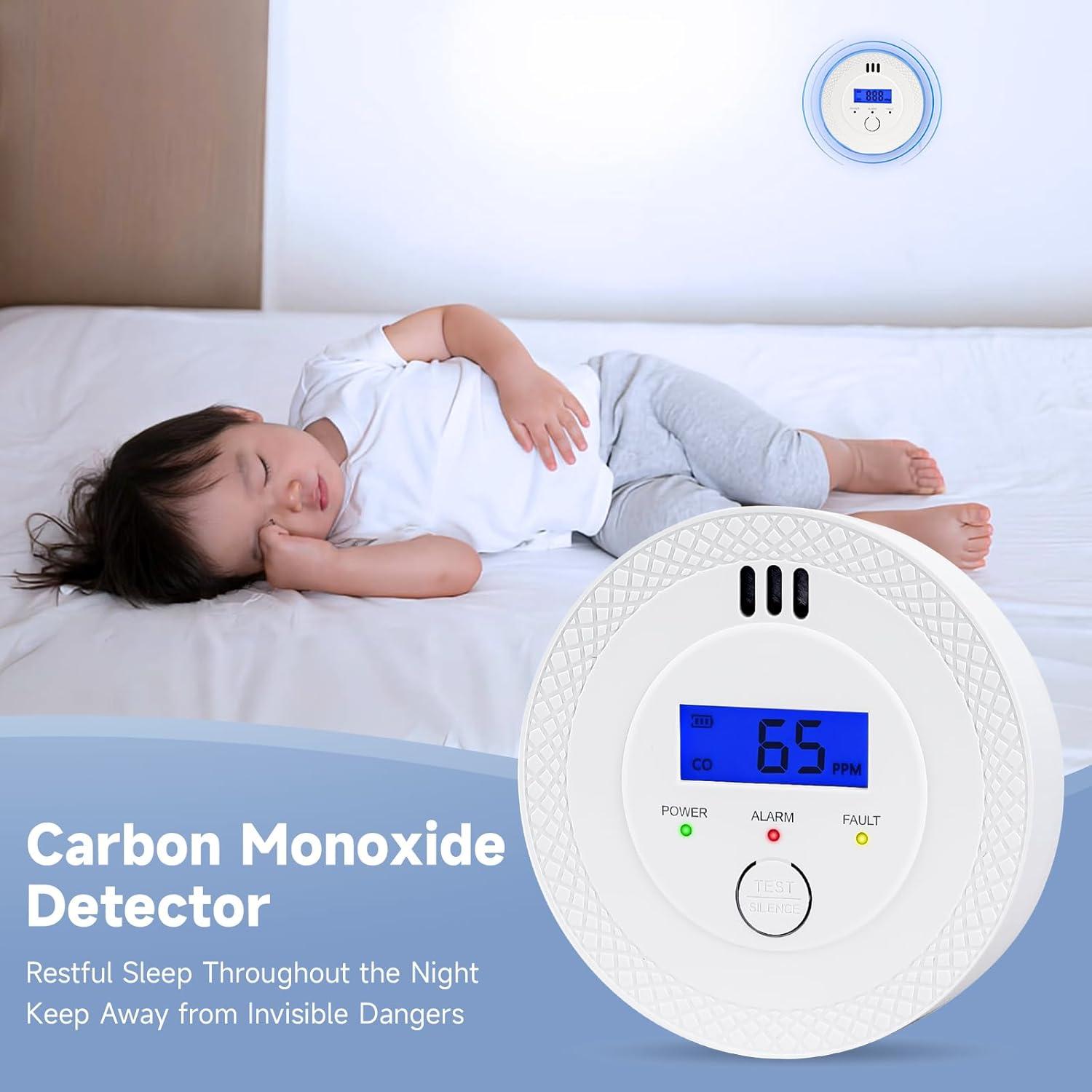 Detector de Monóxido de Carbono ELECOIN - Paquete de 3, 85dB