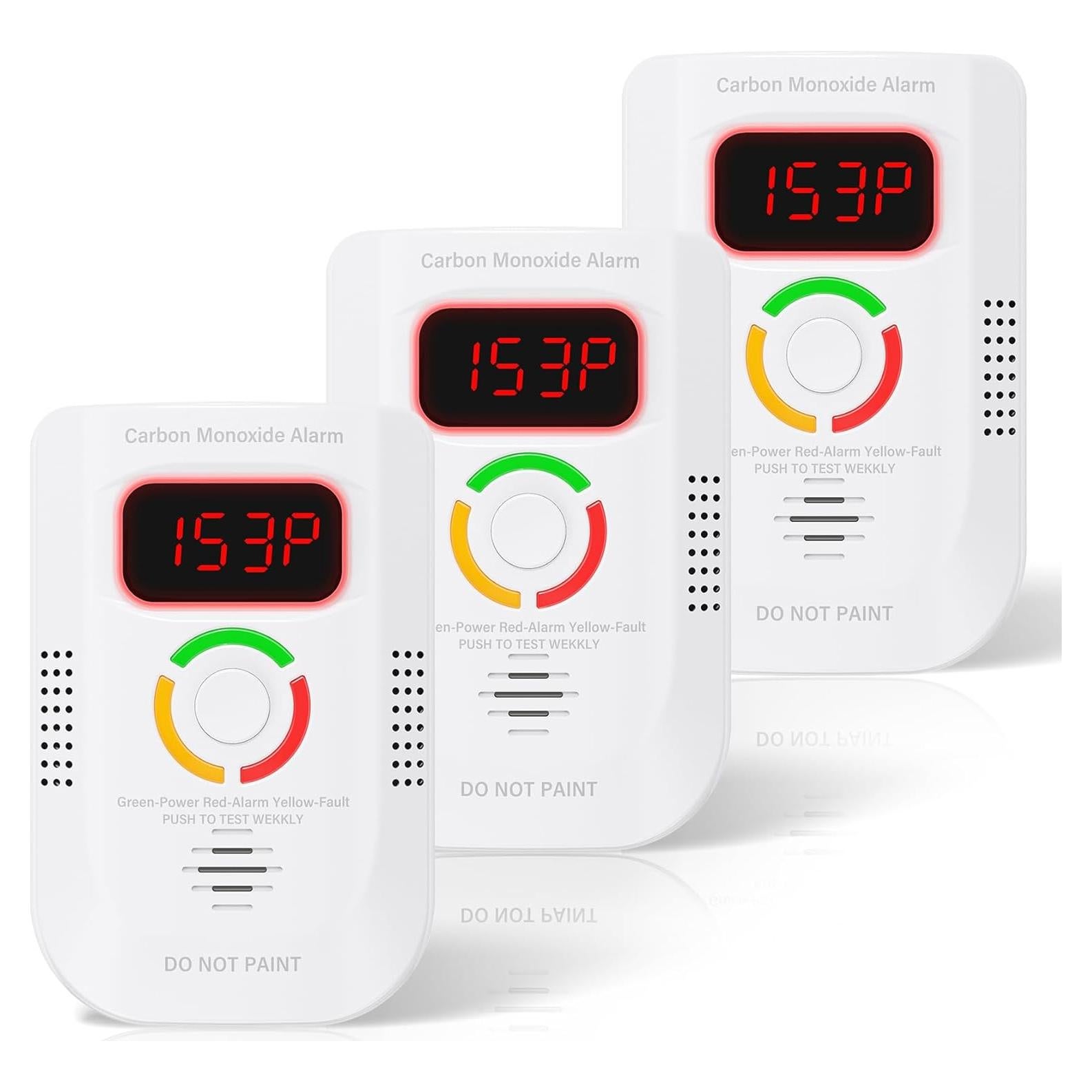 Paquete de 3 Detectores de Monóxido de Carbono Deller