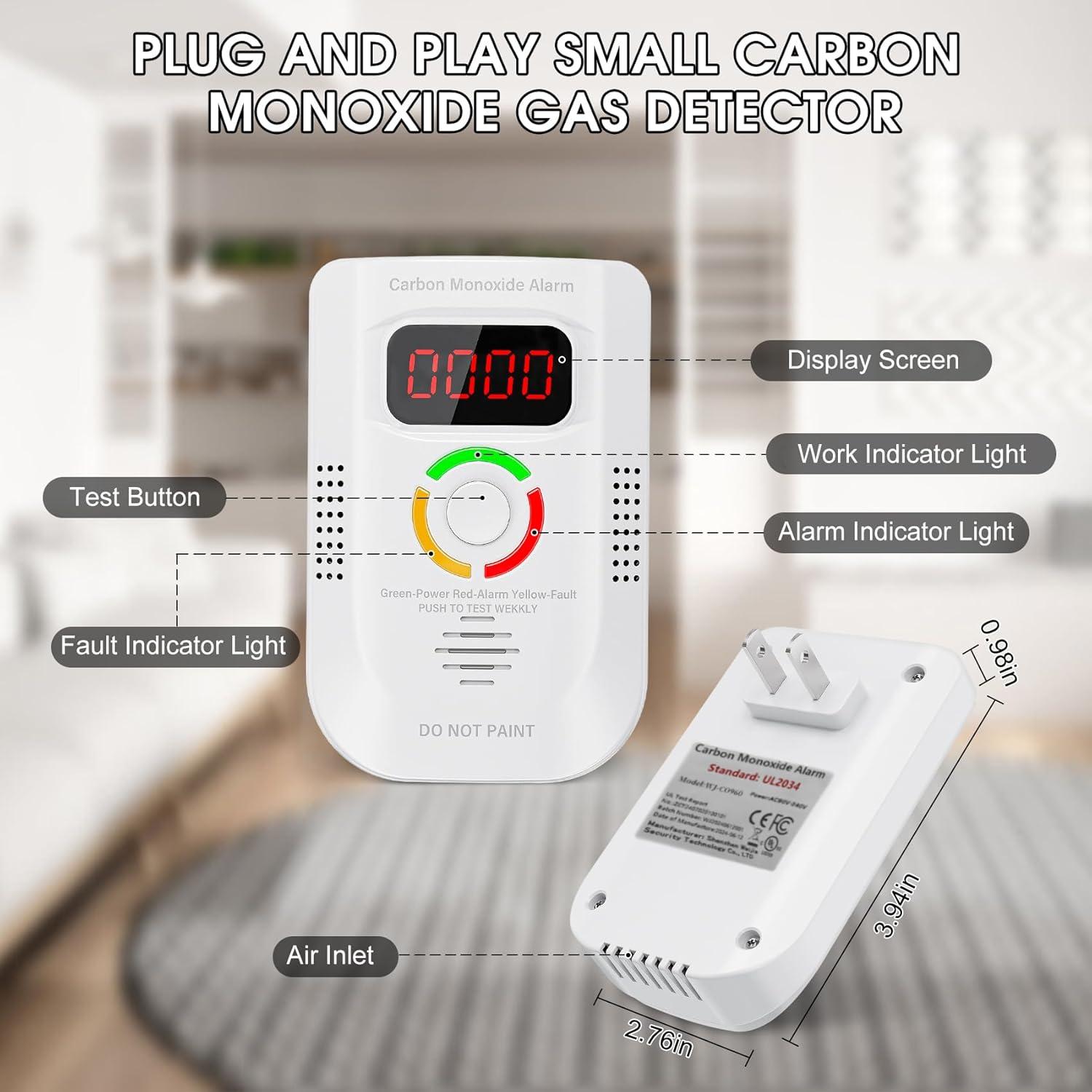 Paquete de 3 Detectores de Monóxido de Carbono Deller